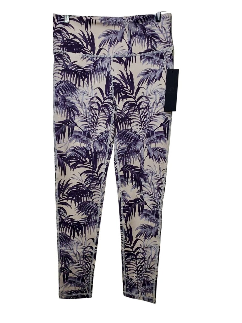 Mono B Women's Tropical Palms Printed Leggings, Size L